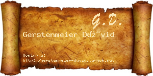 Gerstenmeier Dávid névjegykártya
